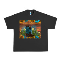 Pigment Black boot cactus sunflower gemstone Urban Heavy Tee - AdoDesignShop