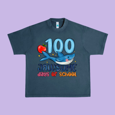 100 Jawsome Days Of School Urban Heavy Tee Designed By Maliassmallbusiness