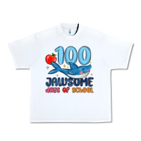White 100 jawsome days of school Urban Heavy Tee - MaliasSmallBusiness
