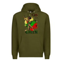 Army Green little melanin queen Premium Hoodie - CowGirlArtShop