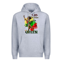 Heather Grey little melanin queen Premium Hoodie - CowGirlArtShop