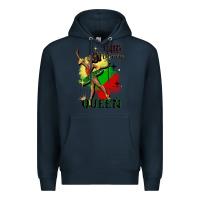 Navy little melanin queen Premium Hoodie - CowGirlArtShop