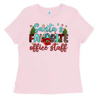 Bubblegum Pink santa s favorite office staff Ladies Tee - JahusDesignShop
