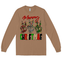 Toasted Coconut Merry Christmas skeleton hands Long Sleeve Tee - NancyCooperArtShop