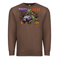 Chestnut trick or treat with monster truck and t rex Premium Sweatshirt - CowGirlArtShop
