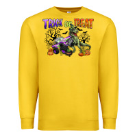 Lemon trick or treat with monster truck and t rex Premium Sweatshirt - CowGirlArtShop