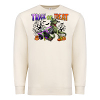 Sandshell trick or treat with monster truck and t rex Premium Sweatshirt - CowGirlArtShop