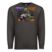 Smoke trick or treat with monster truck and t rex Premium Sweatshirt - CowGirlArtShop