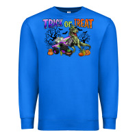 True Royal trick or treat with monster truck and t rex Premium Sweatshirt - CowGirlArtShop