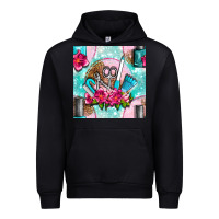 Black nail tools and polish with flowers and tooled leather seamless pattern Urban Hoodie - BundleAndBundleShop