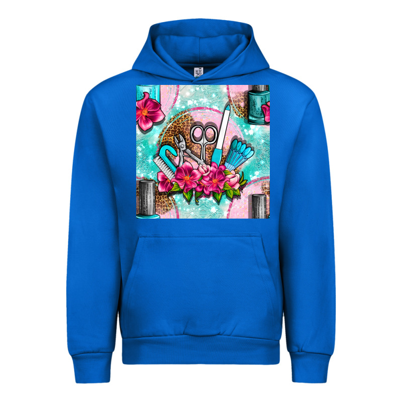 Nail Tools And Polish With Flowers And Tooled Leather Seamless Pattern Urban Hoodie by BundleAndBundleShop | Teevron