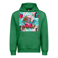 Emerald nail tools and polish with flowers and tooled leather seamless pattern Urban Hoodie - BundleAndBundleShop
