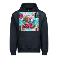 Navy nail tools and polish with flowers and tooled leather seamless pattern Urban Hoodie - BundleAndBundleShop