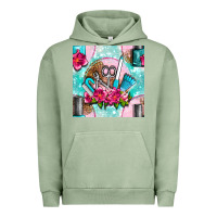 Pigment Oil Green nail tools and polish with flowers and tooled leather seamless pattern Urban Hoodie - BundleAndBundleShop