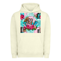 Pigment Pistachio nail tools and polish with flowers and tooled leather seamless pattern Urban Hoodie - BundleAndBundleShop