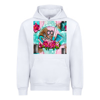 White nail tools and polish with flowers and tooled leather seamless pattern Urban Hoodie - BundleAndBundleShop