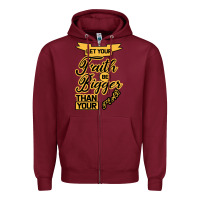 Burgundy Let your Faith Be Bigger than your fear Zipper Hoodie - Bettercallsaul