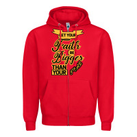 Red Let your Faith Be Bigger than your fear Zipper Hoodie - Bettercallsaul