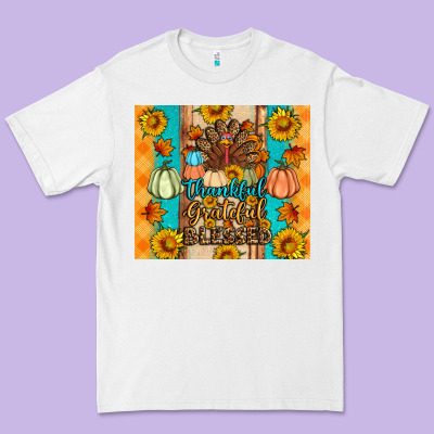Thankful Grateful Blessed Premium Tee Designed By Artiststas