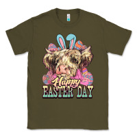 Army Green Easter Day Cow Classic Tee - NancyCooperArtShop