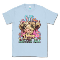 Dusty Blue Easter Day Cow Classic Tee - NancyCooperArtShop