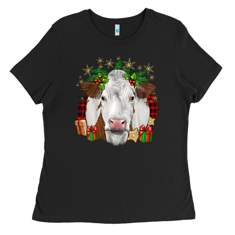 Christmas Simmental Ladies Tee by JahusDesignShop | Teevron