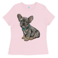 Bubblegum Pink french bulldog Ladies Tee - RanaPortraitStore