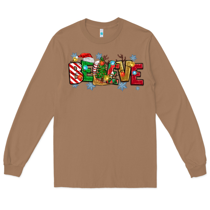 Christmas Believe Long Sleeve Tee by MaliasSmallBusiness | Teevron