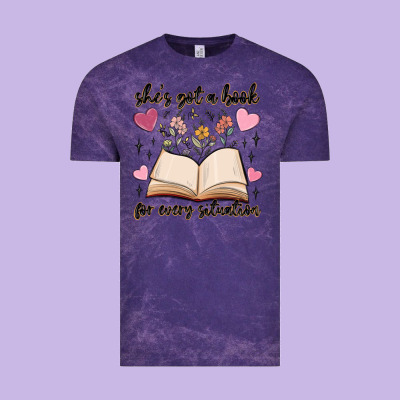 She's Got A Book For Every Situation Vintage Tee Designed By Maliassmallbusiness