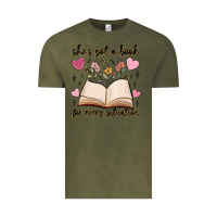 Vintage Olive she's got a book for every situation Vintage Tee - MaliasSmallBusiness