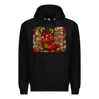 Black cowboy boots christmas Premium Hoodie - JahusDesignShop