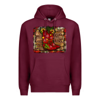 Burgundy cowboy boots christmas Premium Hoodie - JahusDesignShop