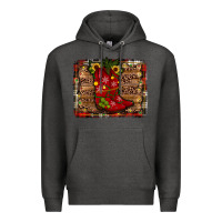 Charcoal Heather cowboy boots christmas Premium Hoodie - JahusDesignShop