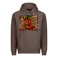 Coffee cowboy boots christmas Premium Hoodie - JahusDesignShop