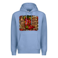 Colony Blue cowboy boots christmas Premium Hoodie - JahusDesignShop