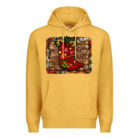 Mustard cowboy boots christmas Premium Hoodie - JahusDesignShop