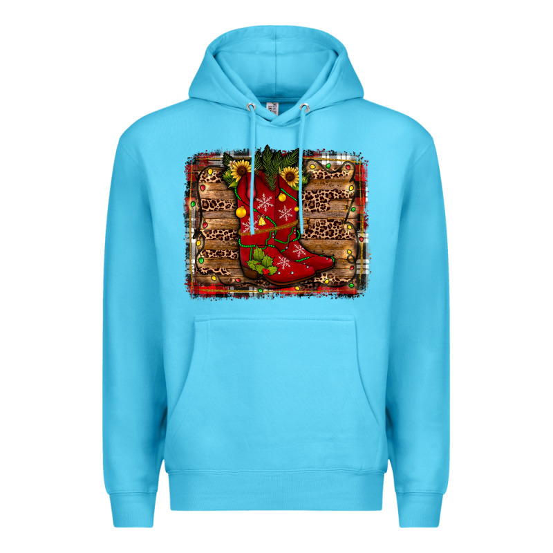 Cowboy Boots Christmas Premium Hoodie by JahusDesignShop | Teevron
