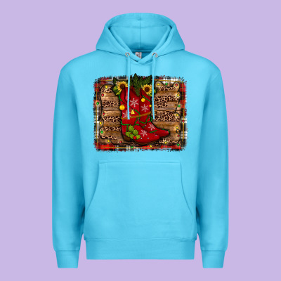 Cowboy Boots Christmas Premium Hoodie Designed By Jahusdesignshop