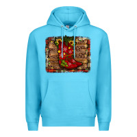 Ocean Blue cowboy boots christmas Premium Hoodie - JahusDesignShop