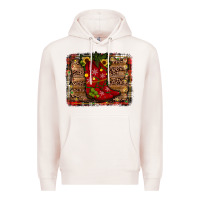 Pale Pink cowboy boots christmas Premium Hoodie - JahusDesignShop
