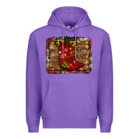 Purple cowboy boots christmas Premium Hoodie - JahusDesignShop