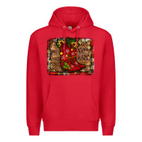 Red cowboy boots christmas Premium Hoodie - JahusDesignShop