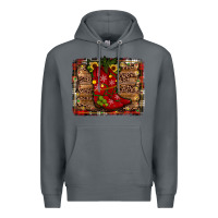 Rock cowboy boots christmas Premium Hoodie - JahusDesignShop