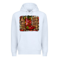 White cowboy boots christmas Premium Hoodie - JahusDesignShop