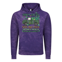 Cloud Purple farm fresh four leaf clovers Vintage Hoodie - MaliasSmallBusiness