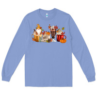 Colony Blue Fall Gnome Coffee Cups Long Sleeve Tee - MaliasSmallBusiness