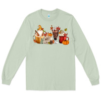 Matcha Fall Gnome Coffee Cups Long Sleeve Tee - MaliasSmallBusiness