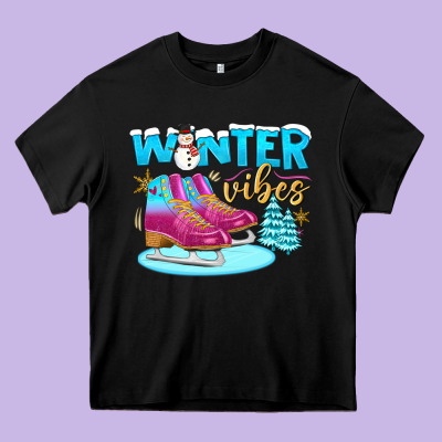 Winter Vibes Heavy Core Tee Designed By Bundleandbundleshop