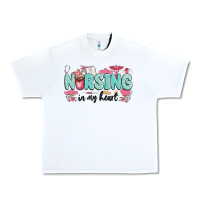 White nursing in my heart Urban Heavy Tee - MaliasSmallBusiness