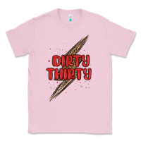 Bubblegum Pink dirty thirty lightning bolt Classic Tee - MaliasSmallBusiness